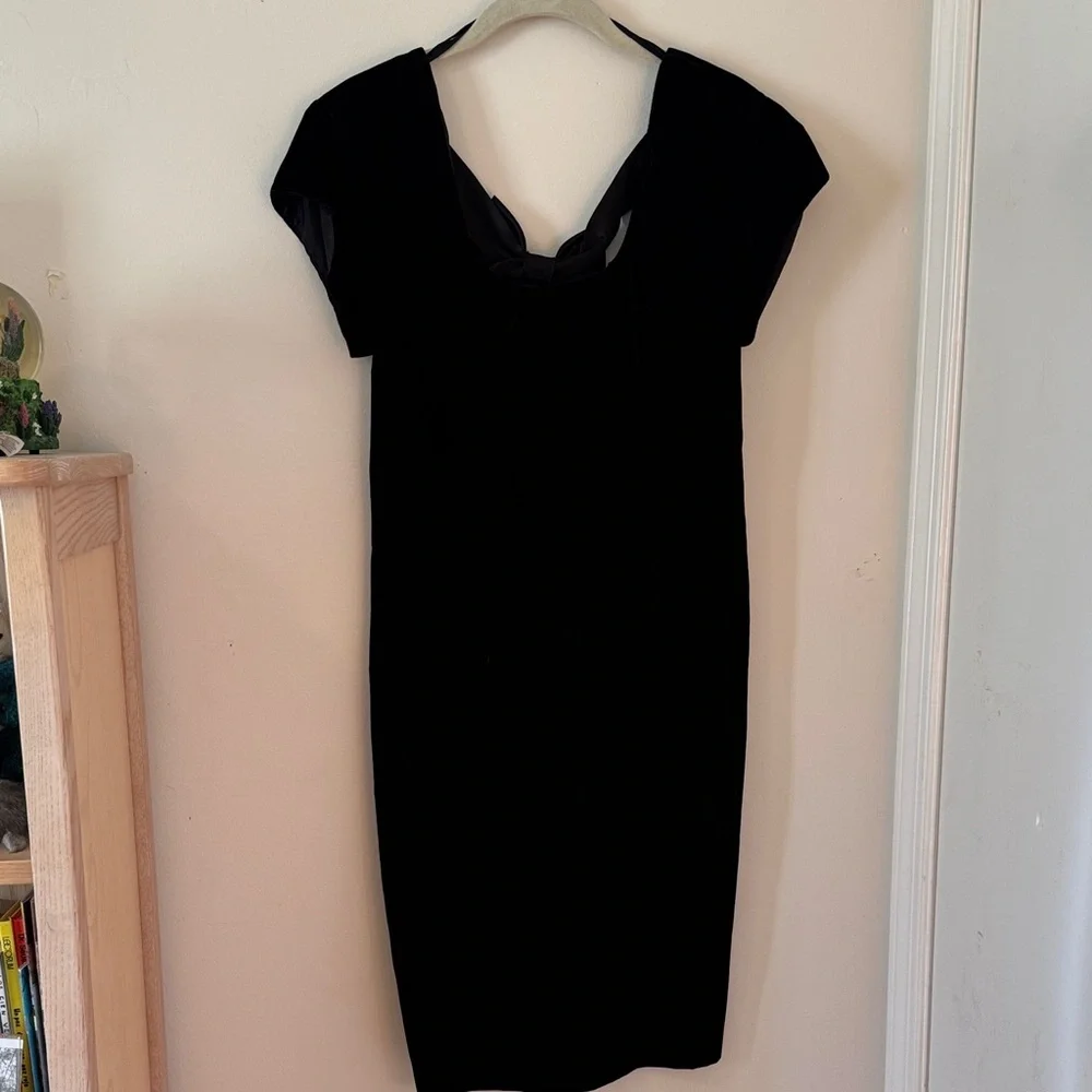 black velvet mini dress short sleeve SIMKHAI Women's Doria Velvet Trimmed Mini Dress in Black, Size 0